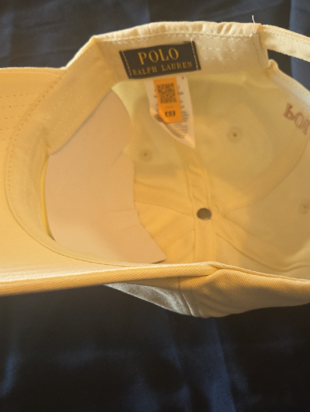 Ralph Lauren Cream Baseball Cap with Dark Gold Pony Logo - Picture 7 of 8